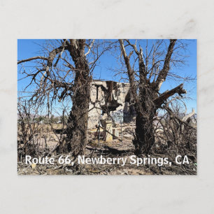 Abandoned Building, Route 66, Newberry Springs, CA Announcement Postcard
