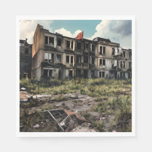 Abandoned Buildings Post Apocalypse Destruction Napkin