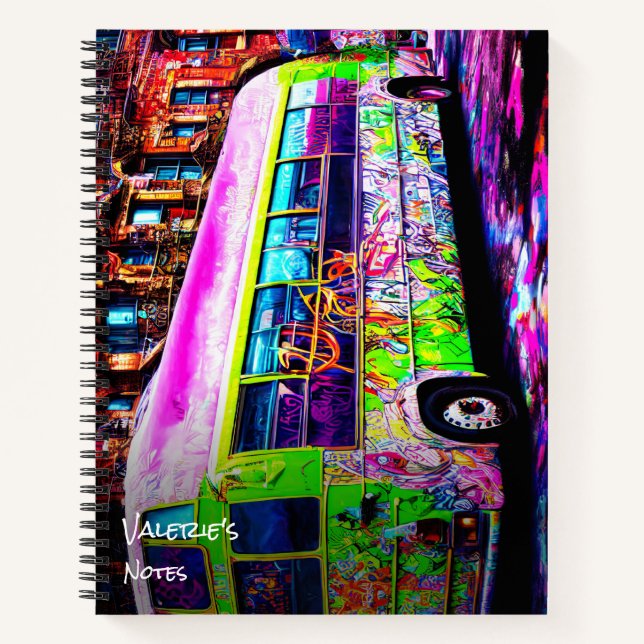 Abandoned Bus Street Art Notebook (Front)