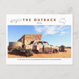 Abandoned Car Holiday Postcard