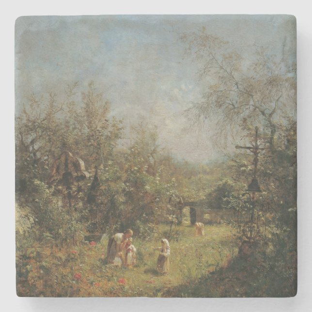 Abandoned Cemetery in Goisern Stone Coaster (Front)
