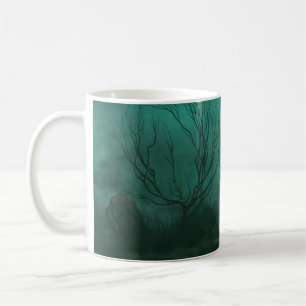 Abandoned Cemetery Moonlit Night Scene Coffee Mug