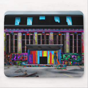 Abandoned Colorful Building Ai Art Mouse Mat