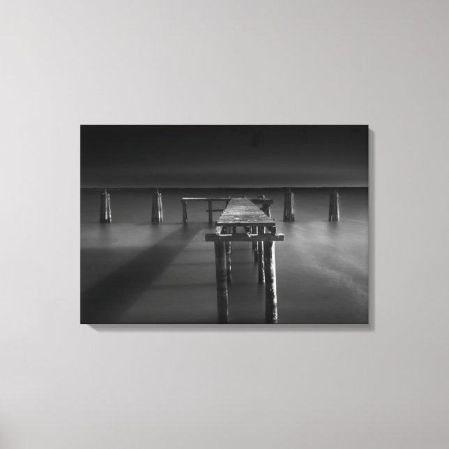 Abandoned Dock At Lake Monroe Canvas Print (Front)