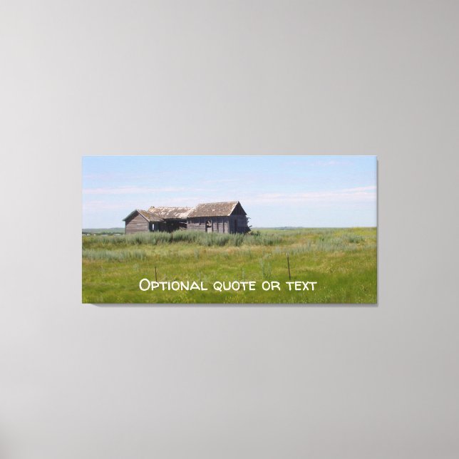 Abandoned Farm Buildings on Prairie Canvas Print (Front)