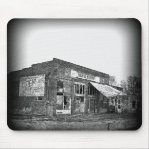 Abandoned Farmers Business in Black and White Mouse Mat