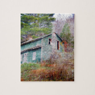 Abandoned House and Truck Digital Art Jigsaw Puzzle