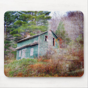 Abandoned House and Truck Digital Art Mouse Mat