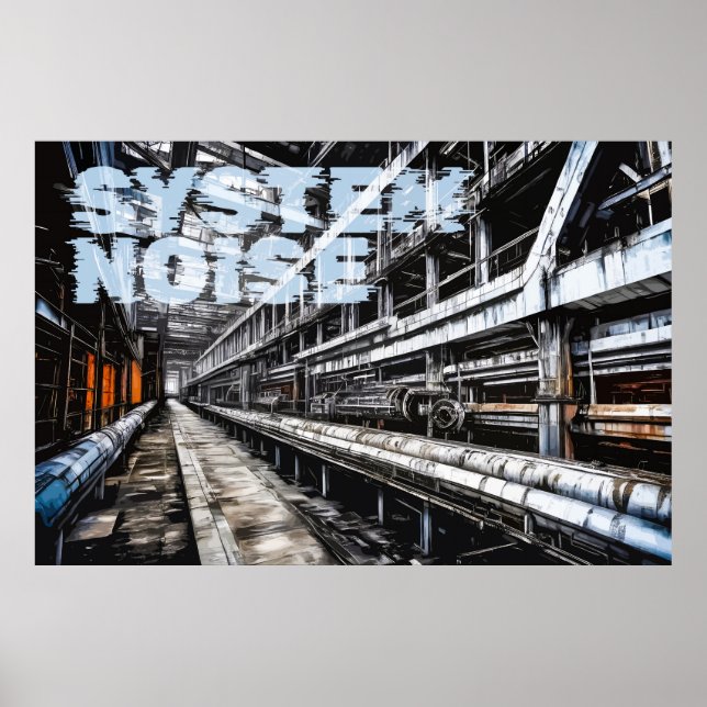 Abandoned Industrial Factory Urbex Grunge Art Poster (Front)