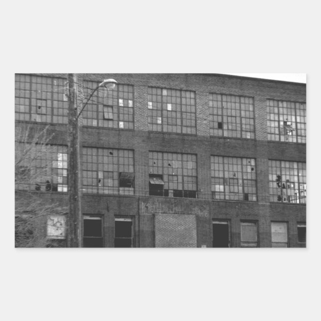 Abandoned Manufacturing Building Rectangular Sticker (Front)