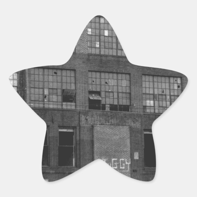 Abandoned Manufacturing Building Star Sticker (Front)