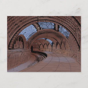 Abandoned NY City Hall Subway Station Illustration Postcard