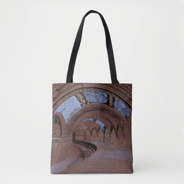 Abandoned NY City Hall Subway Station Illustration Tote Bag (Front)