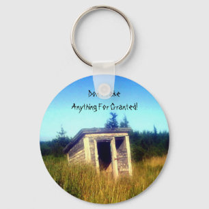 Abandoned Outhouse Key Chain