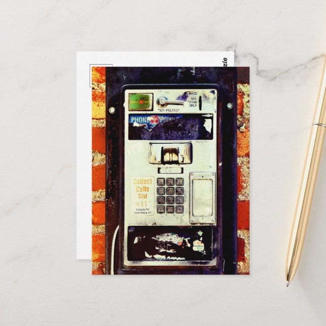 Abandoned Payphone Postcard (Front/Back In Situ)