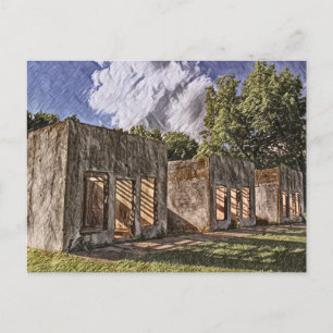 Abandoned Route 66 Motel painting Postcard