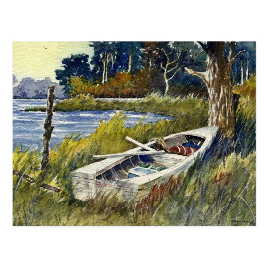 Abandoned Rowboat- postcard