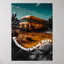 Abandoned School Bus In The Desert - Liminal Space