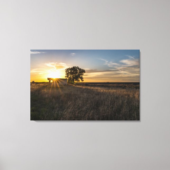Abandoned Shed Colorado Sunset Canvas Print (Front)