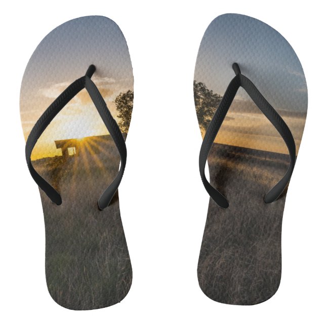 Abandoned Shed Colorado Sunset Flip Flops (Footbed)