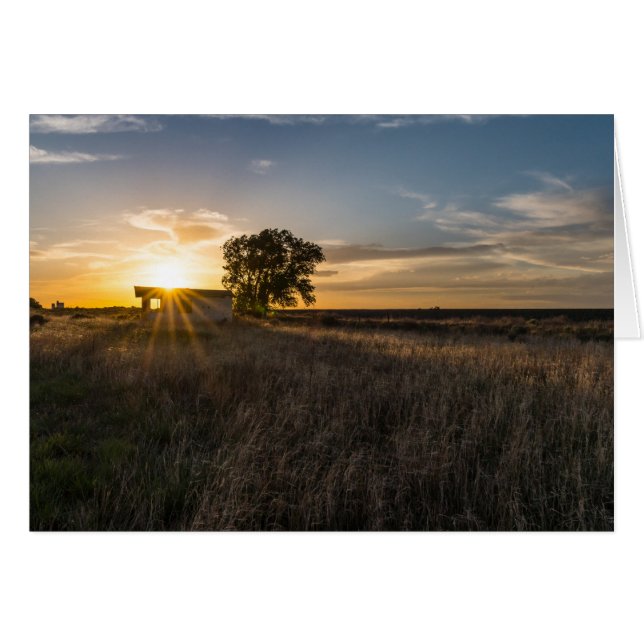Abandoned Shed Colorado Sunset Greeting Card (Front Horizontal)