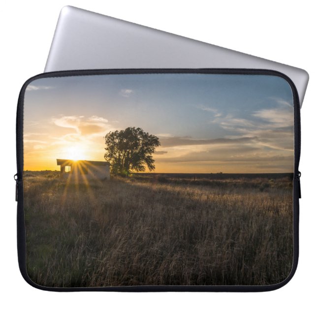 Abandoned Shed Colorado Sunset Laptop Sleeve (Front)
