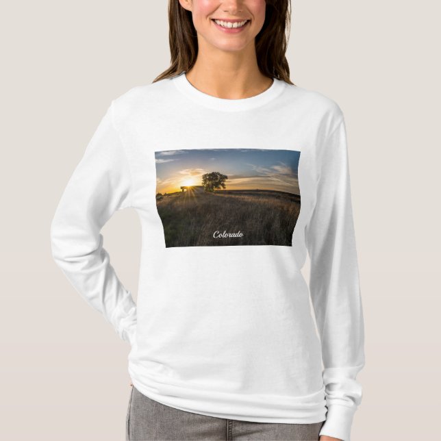 Abandoned Shed Colorado Sunset Long Sleeve T-shirt (Front)