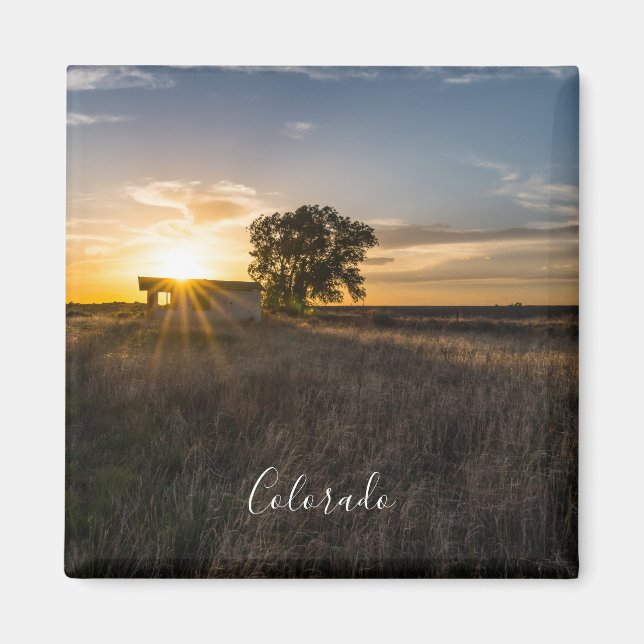 Abandoned Shed Colorado Sunset Magnet (Front)