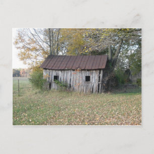 abandoned shed postcard
