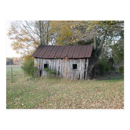 abandoned shed postcard