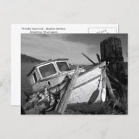 Abandoned Shipwreck Black and White Photo
