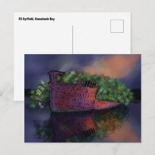 Abandoned SS Ayrfield Postcard