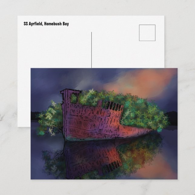 Abandoned SS Ayrfield Postcard (Front/Back)