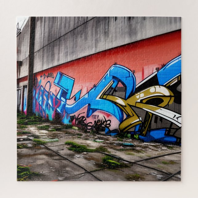 Abandoned Street with Graffiti Street Art Jigsaw Puzzle (Vertical)