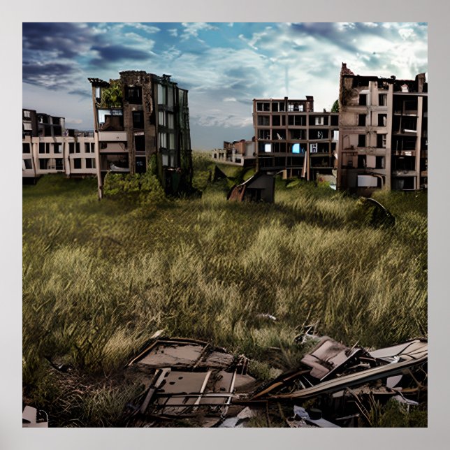 Abandoned | Urban Post Apocalyptic Art Poster (Front)