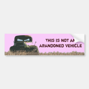abandoned vehicle bumper sticker
