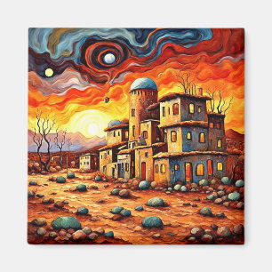 Abandoned Village at Sunset Magnet
