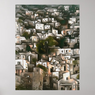Abandoned Village Of Kayakoy Fethiye Landscape Art Poster