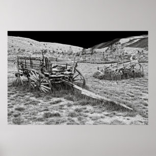 ABANDONED WAGONS of BANNACK MONTANA GHOST TOWN Poster