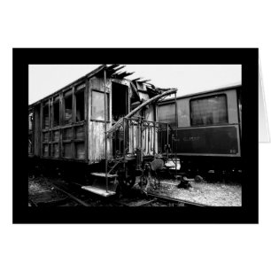 Abandoned Wooden Passenger Car Le Mastrou card