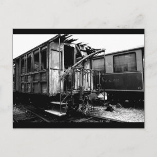 Abandoned Wooden Passenger Car Le Mastrou Postcard