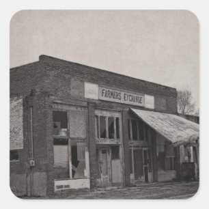 Abanoned Feed Store Square Sticker