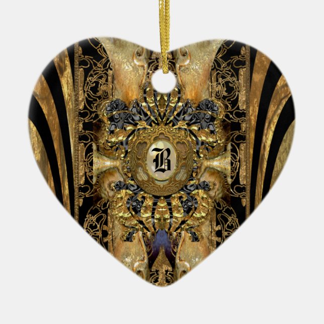 Abasham Victorian Monogram Ceramic Tree Decoration (Front)