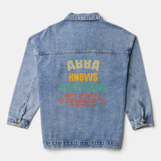 Abba Knows Everything Vintage Father s Day  Denim Jacket