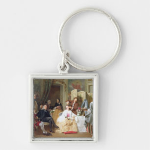 Abbe Prevost reading 'Manon Lescaut', 1856 Key Ring
