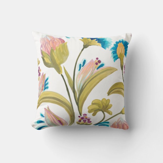 Abbey Floral Tiles - Spring Flowers Cushion (Front)