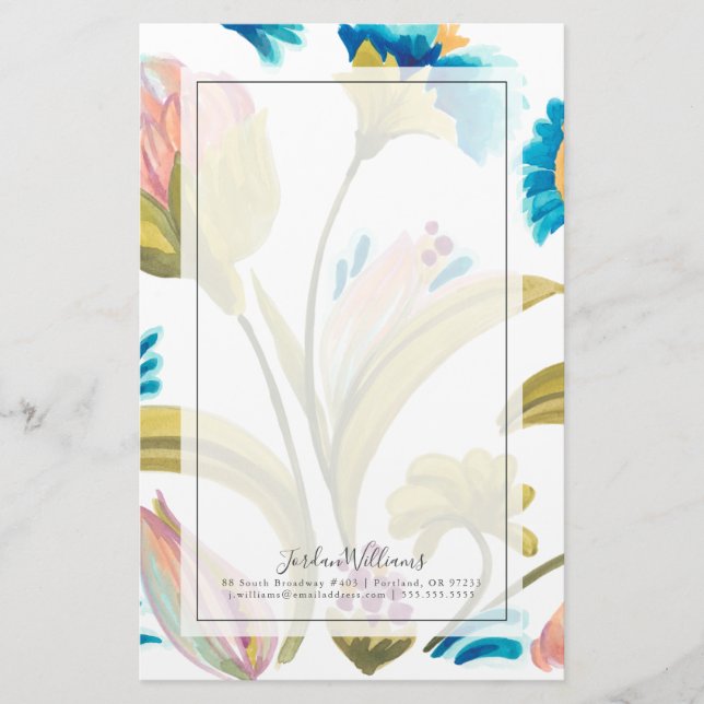 Abbey Floral Tiles - Spring Flowers Stationery (Front)