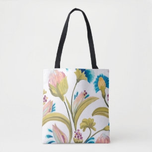 Abbey Floral Tiles - Spring Flowers Tote Bag