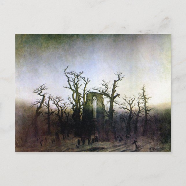 Abbey in an Oak Forest by Caspar David Friedrich Postcard (Front)