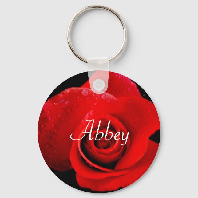 Abbey Red Rose Romance Keychain (Front)